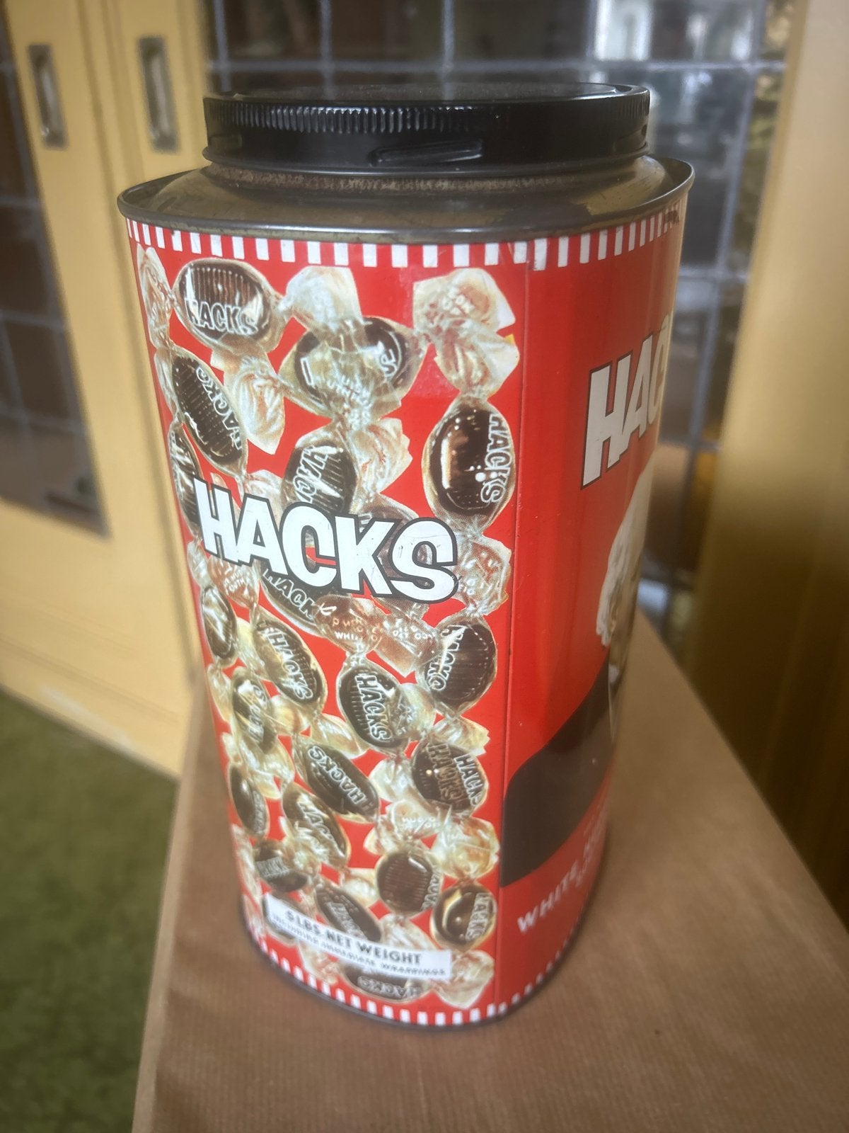 Vintage Hacks blik - Snoepblik - Reclame blik, Ophalen of Verzenden, Gebruikt, Verpakking