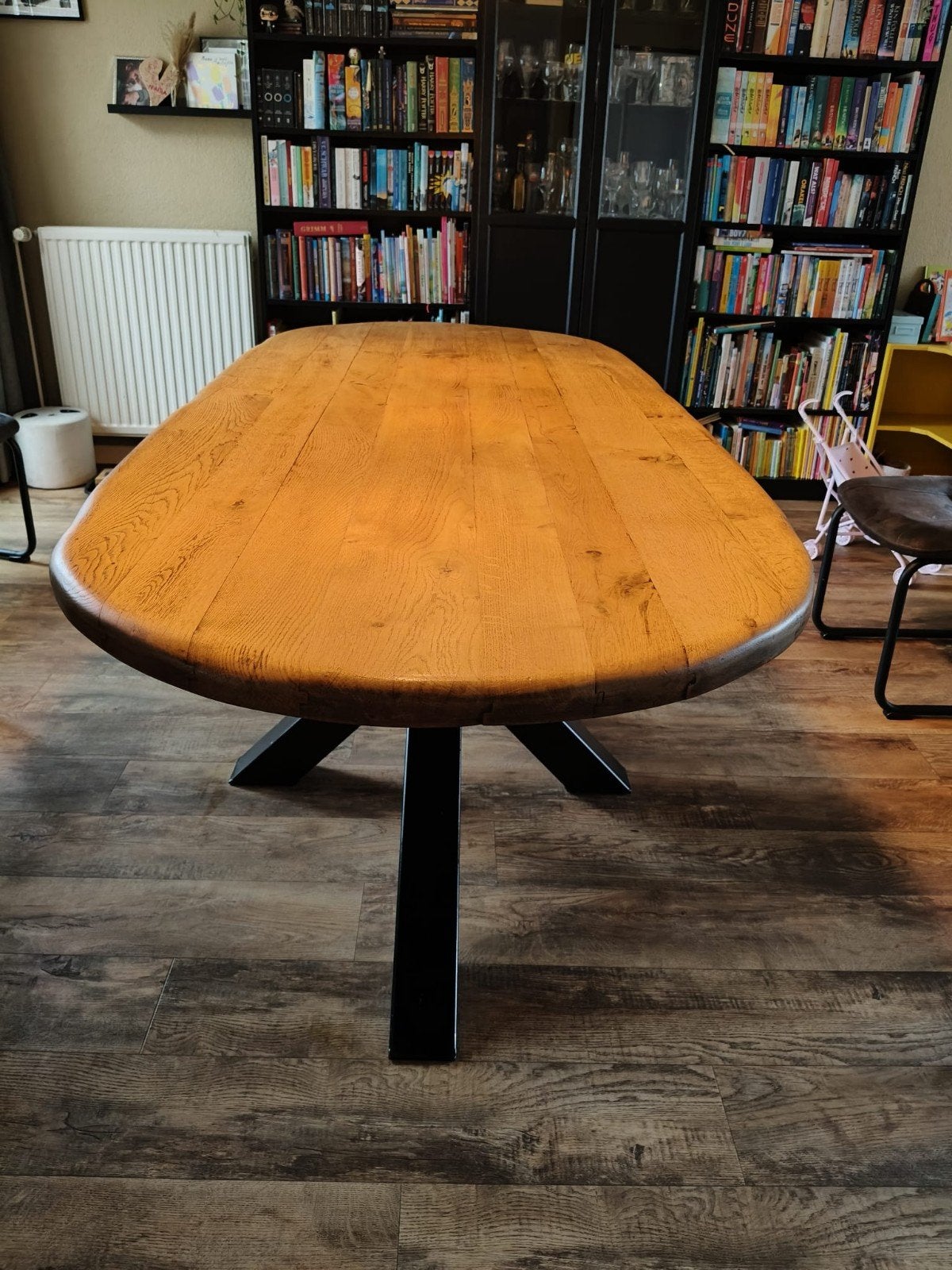 Keukentafel met 6 stoelen, Ophalen, Eikenhout, 200 cm of meer, 50 tot 100 cm