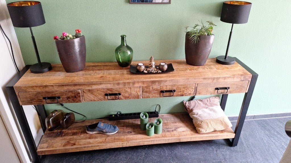 Britt sidetable B180xD35xH76 (Starfurn), Ophalen, Zo goed als nieuw, 150 tot 200 cm, Industrieel