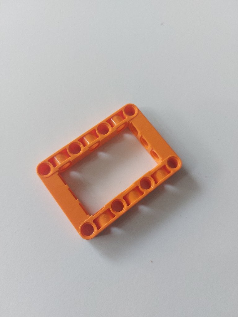 2 technic Lego hefbalk frame 5x7 oranje, Lego, Ophalen of Verzenden, Zo goed als nieuw, Technic