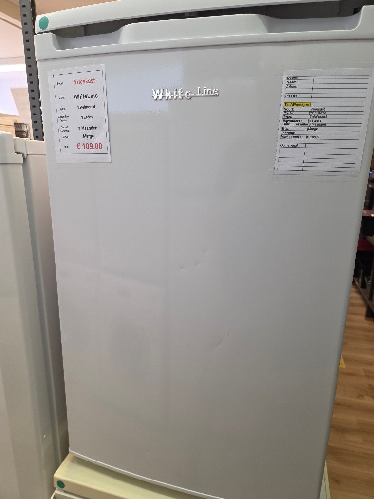 vrieskast - Whiteline - tafelmodel - 3 lades, Gebruikt, Minder dan 85 cm, Whiteline, Minder dan 60 cm
