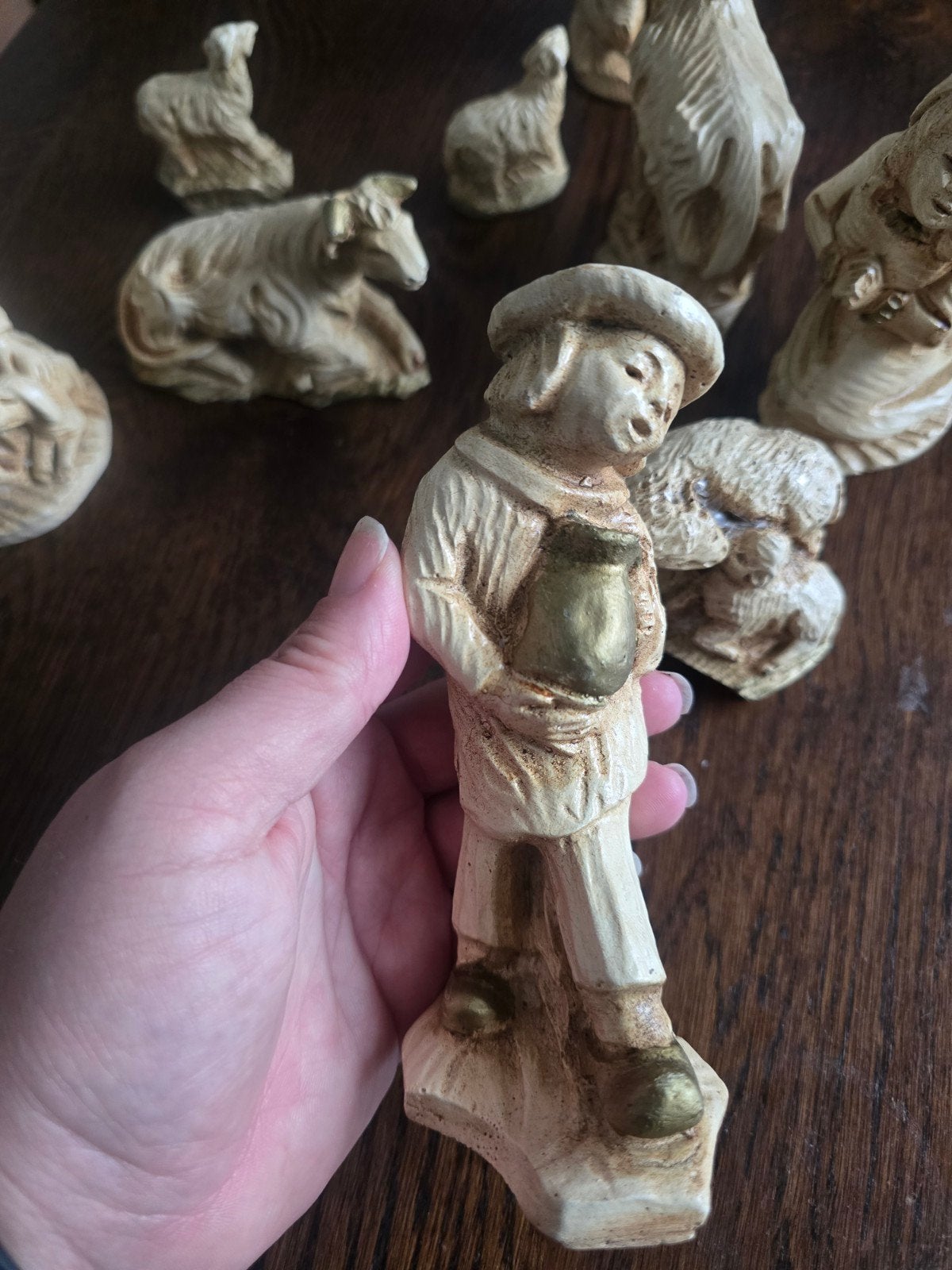 Vintage kerststal – 12 beeldjes – AP 824 – ca. 1991, Diversen, Ophalen of Verzenden