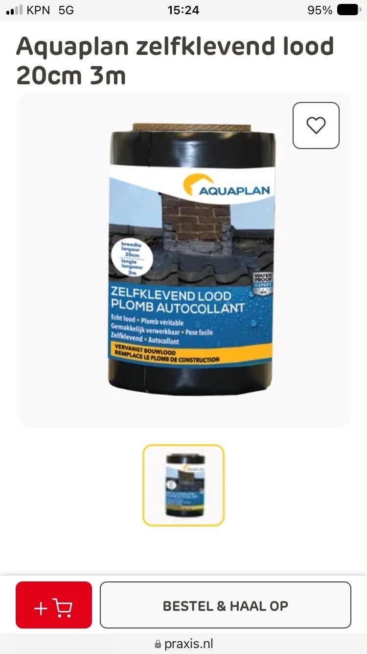 Aquaplan Zelfklevend Lood 20cm x 3m - Eenvoudig te verwerken, Ophalen, Zwart, Overige typen, Nieuw