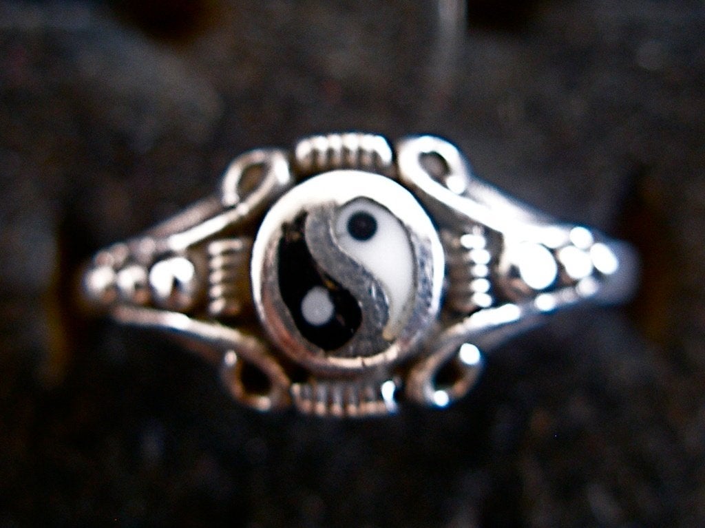 Zilveren 925 zilver ring Yin Yang mooi versierd maat 16.25, Overige kleuren, Verzenden, Nieuw, Kleiner dan 17