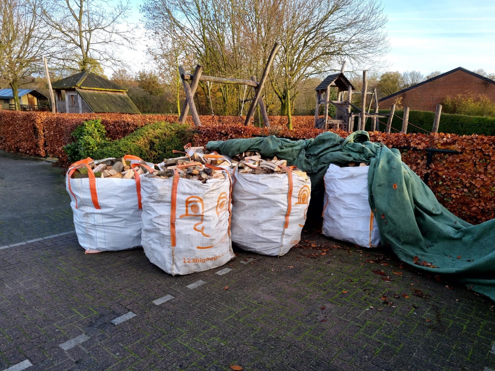 Bigbag haardhout 1m³ - Diverse houtsoorten, 3 tot 6 m³, Ophalen, Overige houtsoorten, Blokken