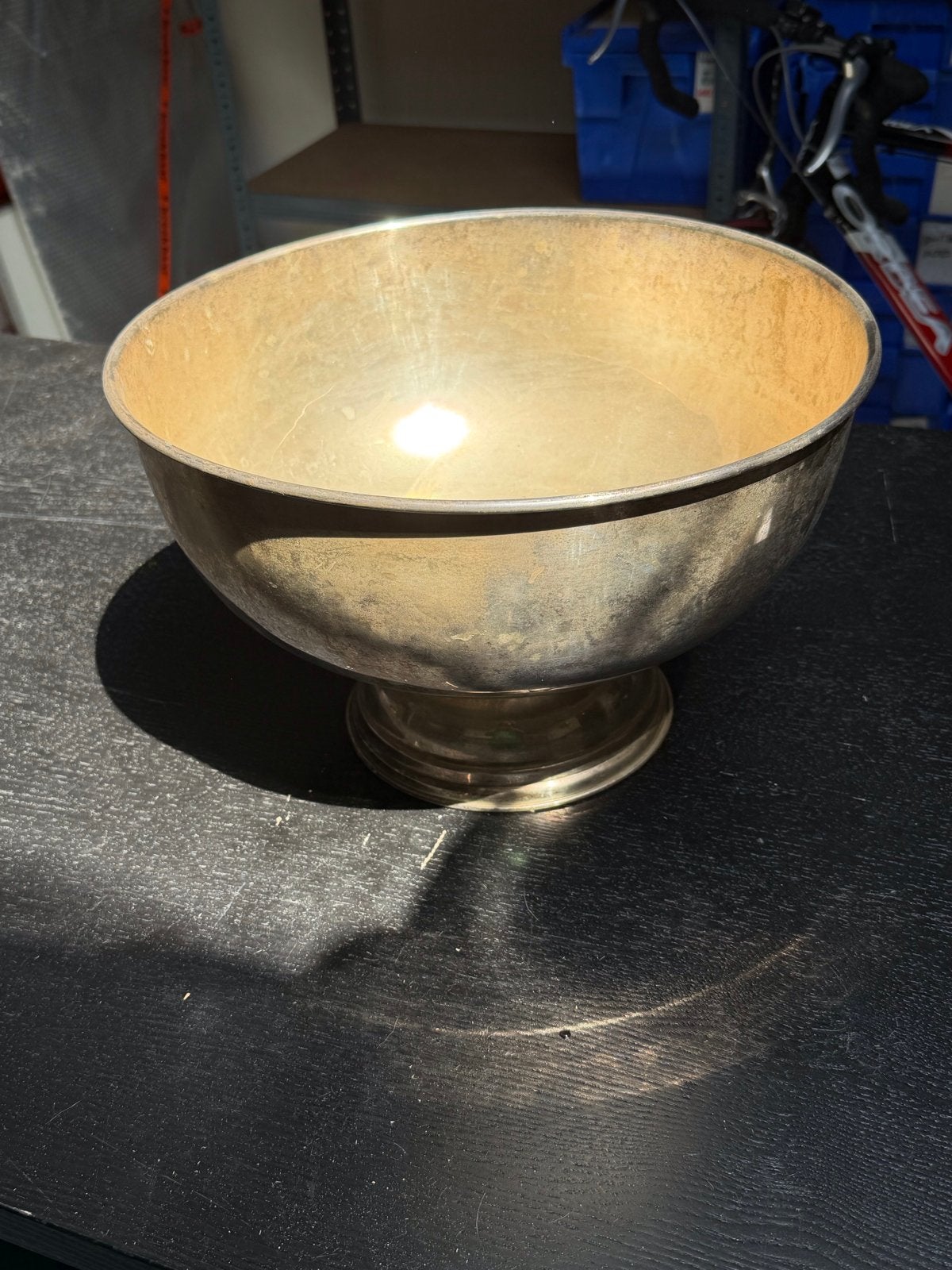 Verzilverde Champagne/Wijn Koeler - 36 cm Breed, Antiek en Kunst, Ophalen