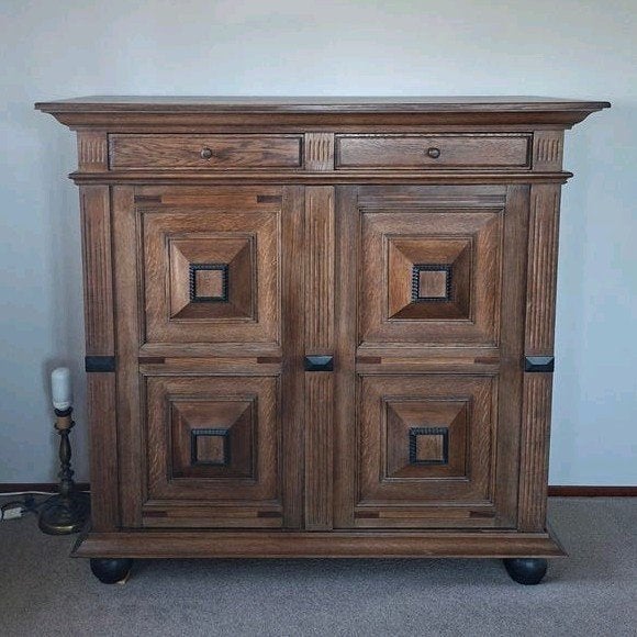 Eikenhouten kast met lades en deuren, Ophalen, Gebruikt, Eikenhout, Klassiek, Rustiek