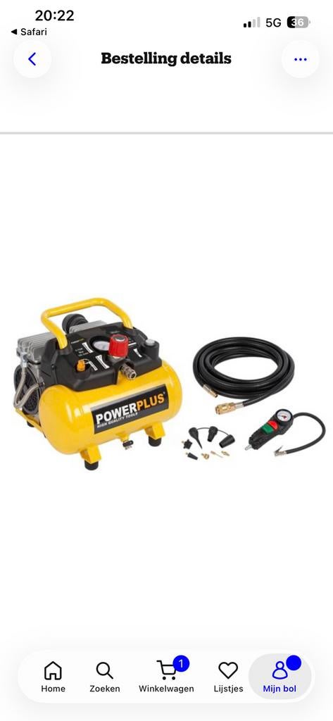 Silent compressor merk power plus., Doe-het-zelf en Verbouw, Compressors, Minder dan 25 liter, Ophalen of Verzenden, Zo goed als nieuw