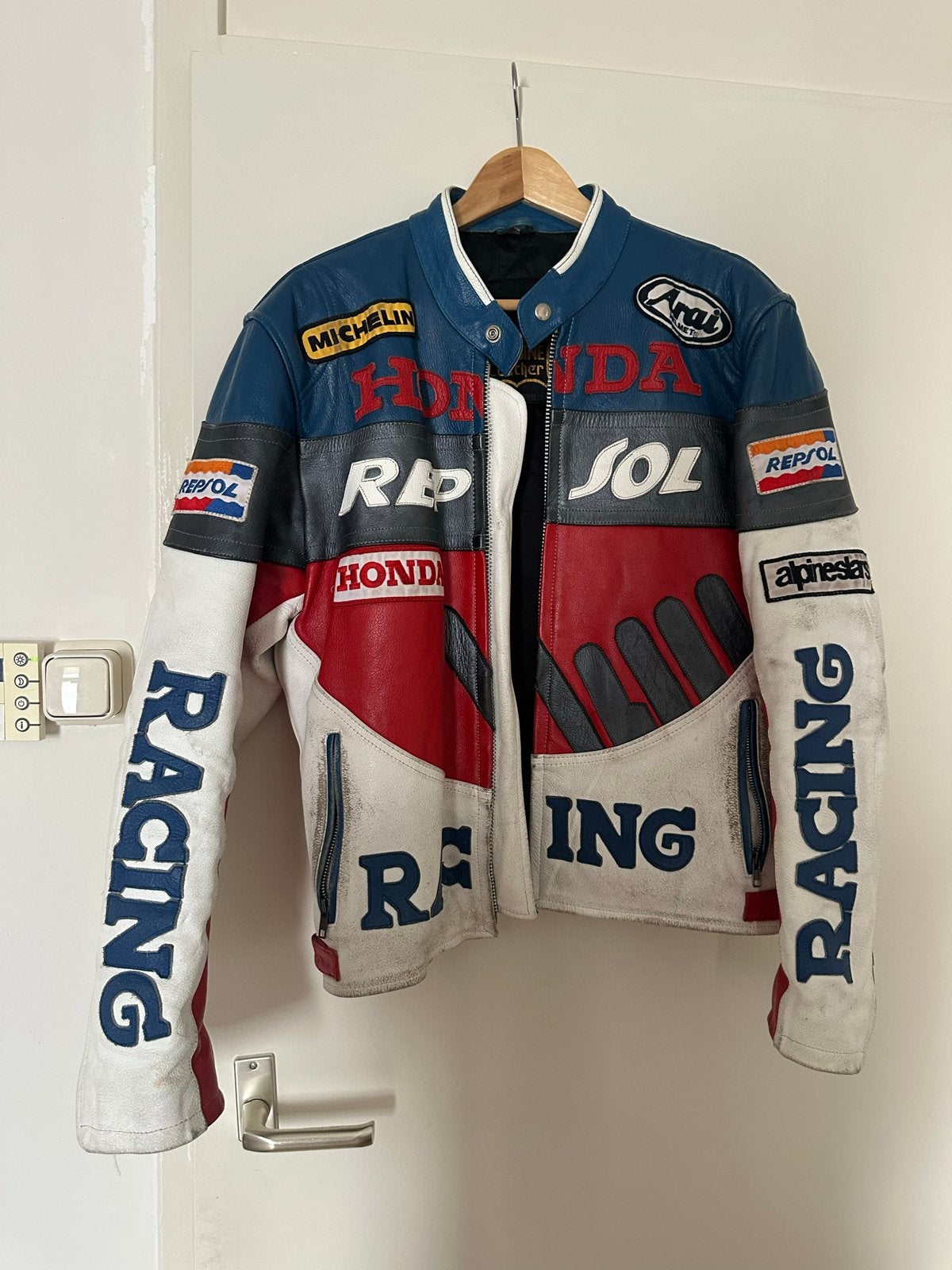 Vintage Honda Repsol Racing Leren Motorjas Maat L, Ophalen of Verzenden, Tweedehands, Heren, Jas | leer