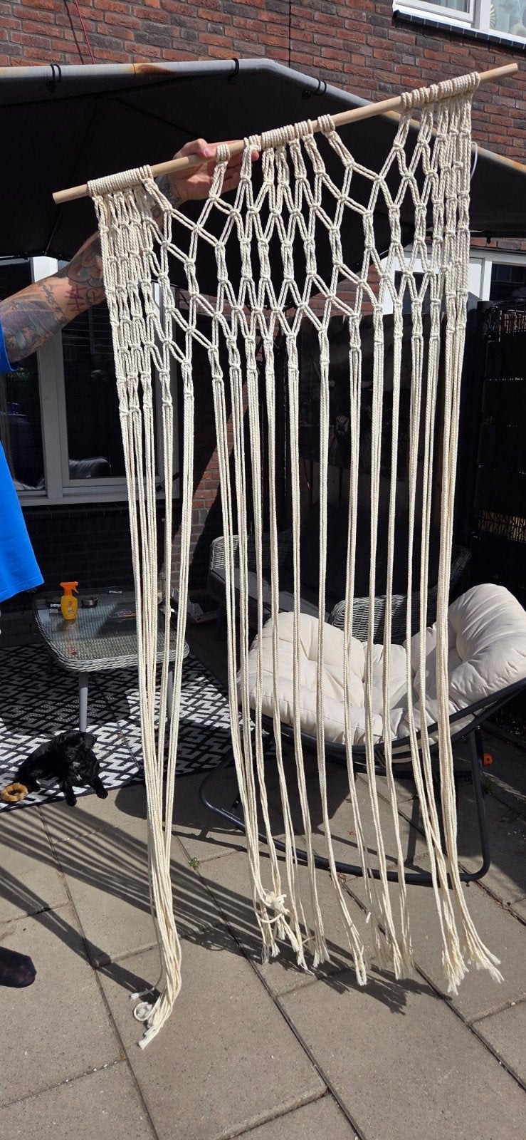 Handgemaakte macrame wandhanger, Ophalen, Zo goed als nieuw