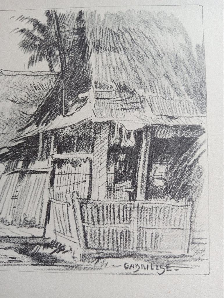 Gabrielse prent Nederlands Indië Indonesië, Ophalen of Verzenden, 1940 tot 1960, Gebruikt, Overige onderwerpen