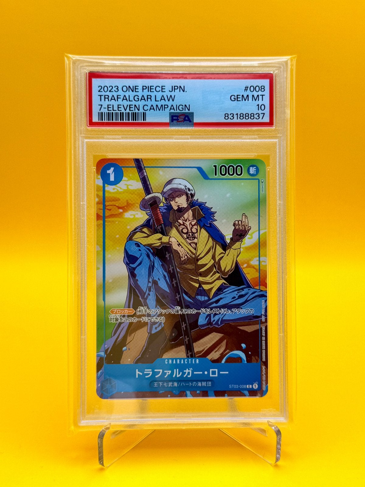 PSA 10 One Piece Trafalgar Law 7-Eleven Campaign #008, Verzenden, Zo goed als nieuw