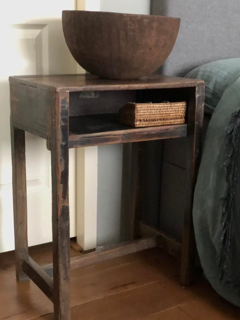 Klein bijzettafel nachtkastje India oosters sober sidetable, Ophalen