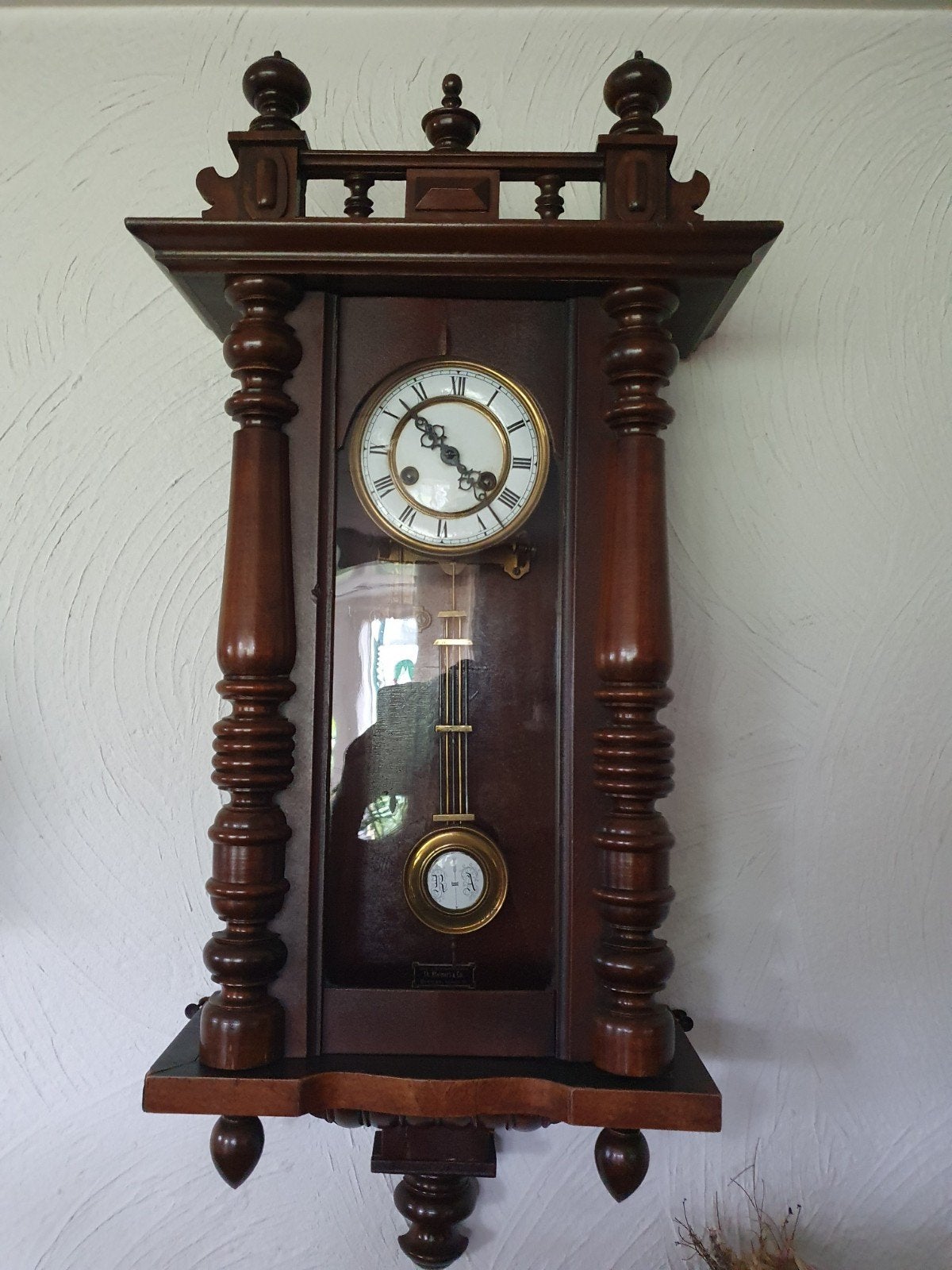 Antieke Th. Kleiner & Co. Bremen wandklok, Ophalen