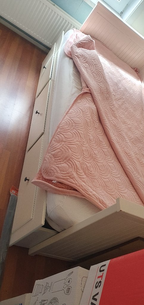 Hemnes bed uitschuifbaar, Ophalen, Gebruikt, Eenpersoons, Wit