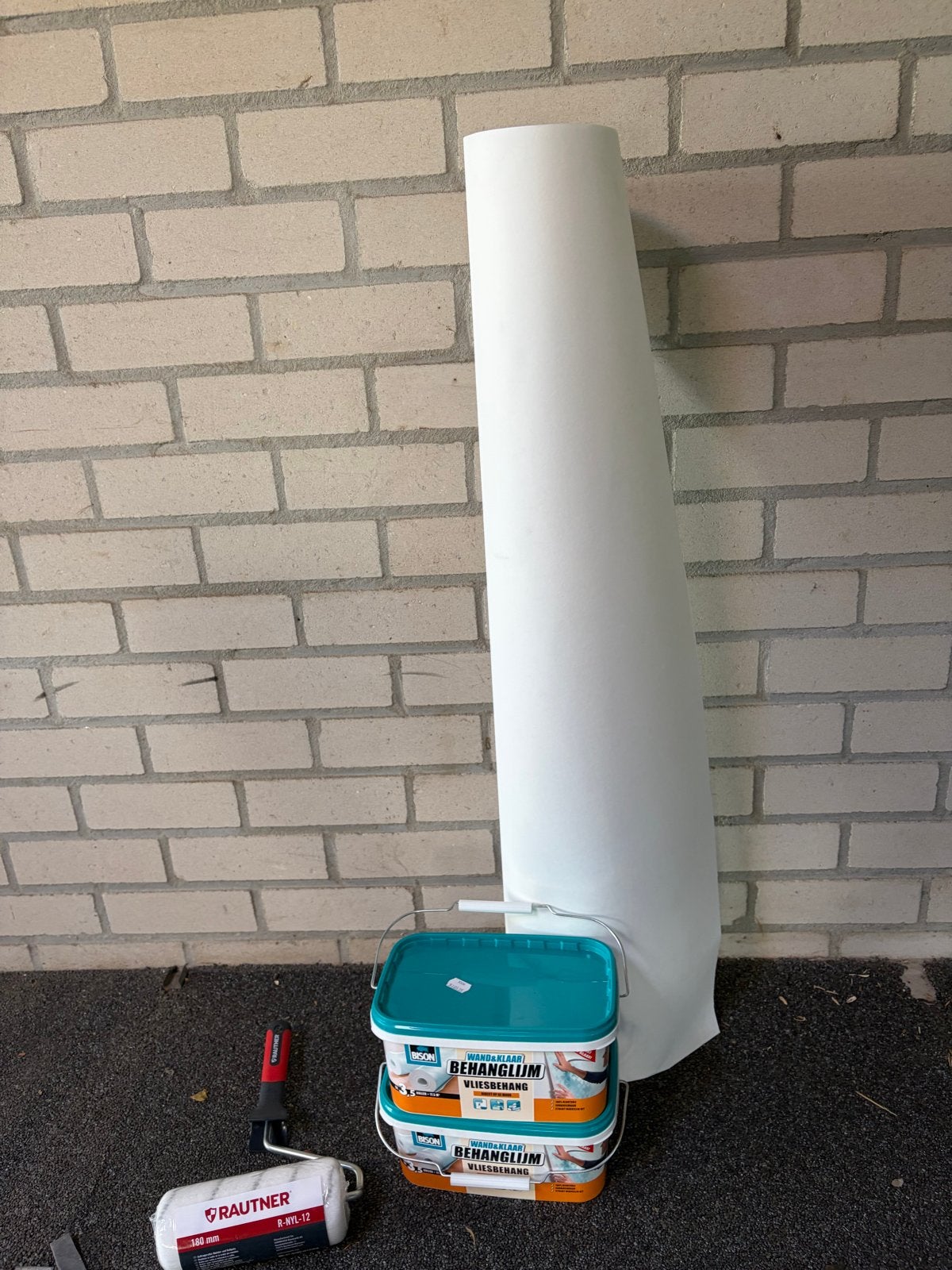 Bison Glasvlieslijm, borstel en glasvliesbehang (nieuw), Minder dan 5 liter, Ophalen, Nieuw, Wit