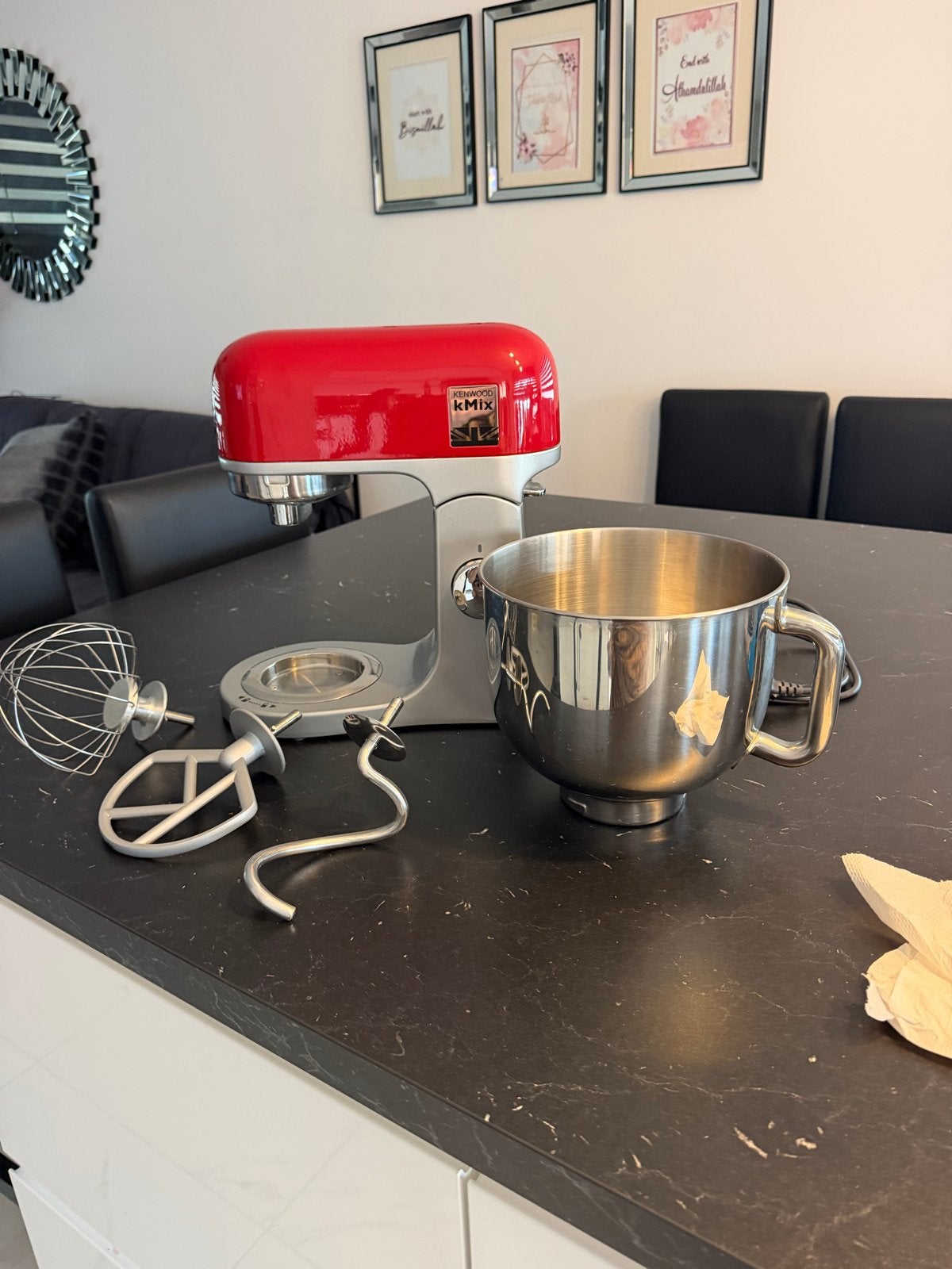 Kenwood kMix Keukenmachine Rood KMX 75- Zo goed als nieuw, 4 liter of meer, Ophalen, Zo goed als nieuw, 3 snelheden of meer