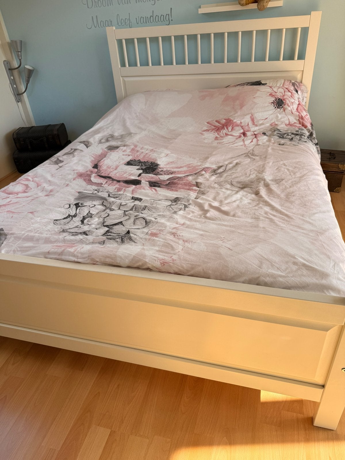 IKEA Bed 140x200 wit, Ophalen, Gebruikt, Wit, Tweepersoons