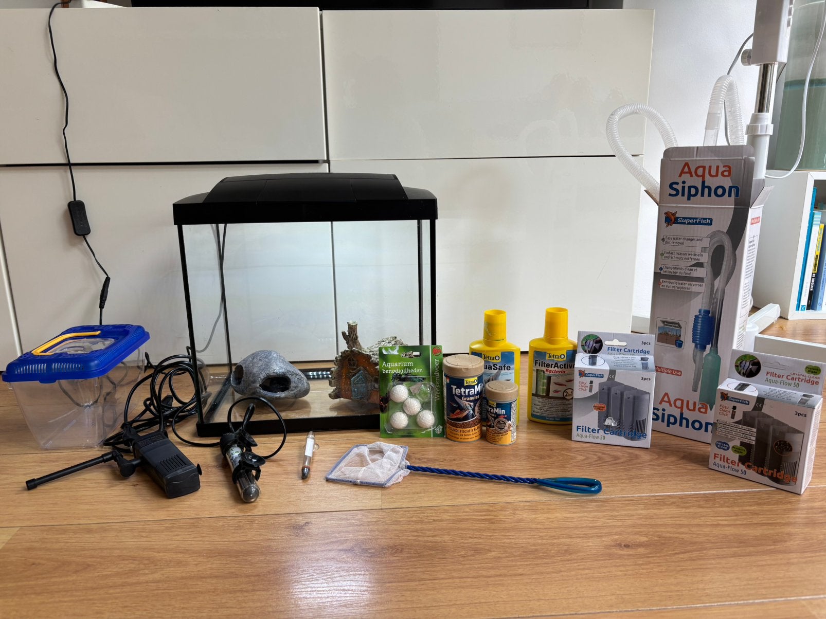 Aquarium (35x22x34 cm) incl. accessoires, Ophalen, Gebruikt, Leeg aquarium, Superfish