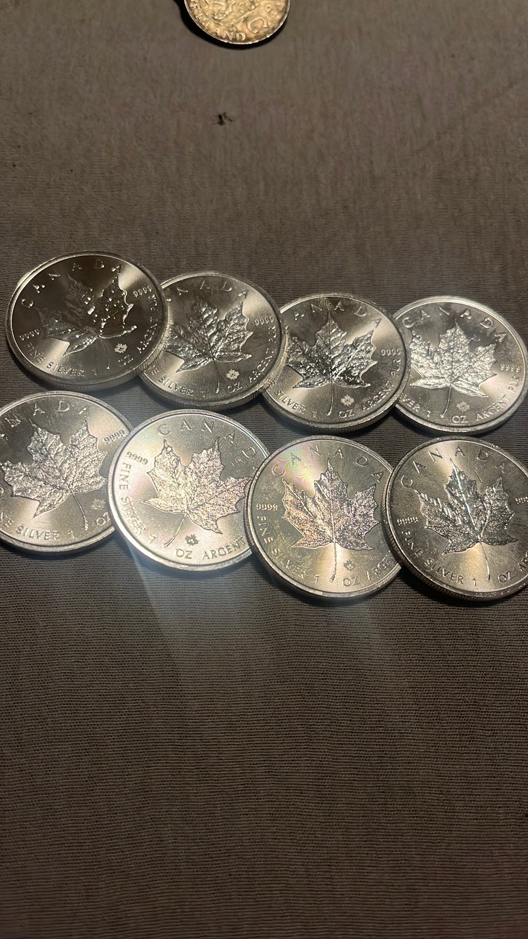 8 maple leaf munten bieden, Ophalen of Verzenden, 2 euro