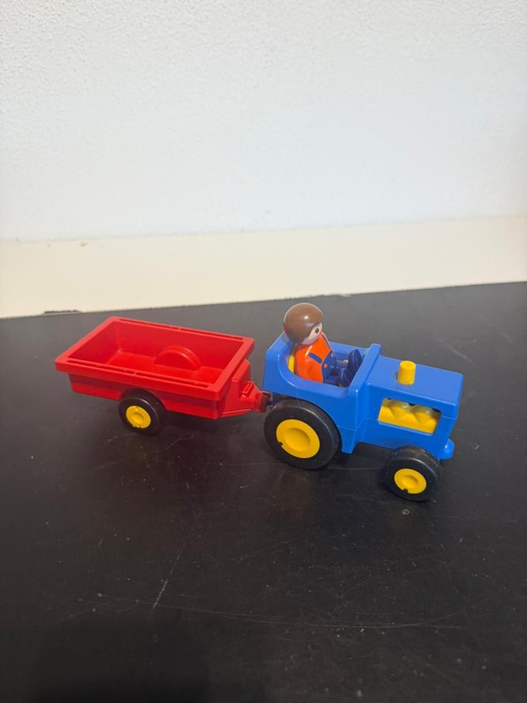 Traktor met aanhanger playmobil 123, Ophalen of Verzenden, Gebruikt