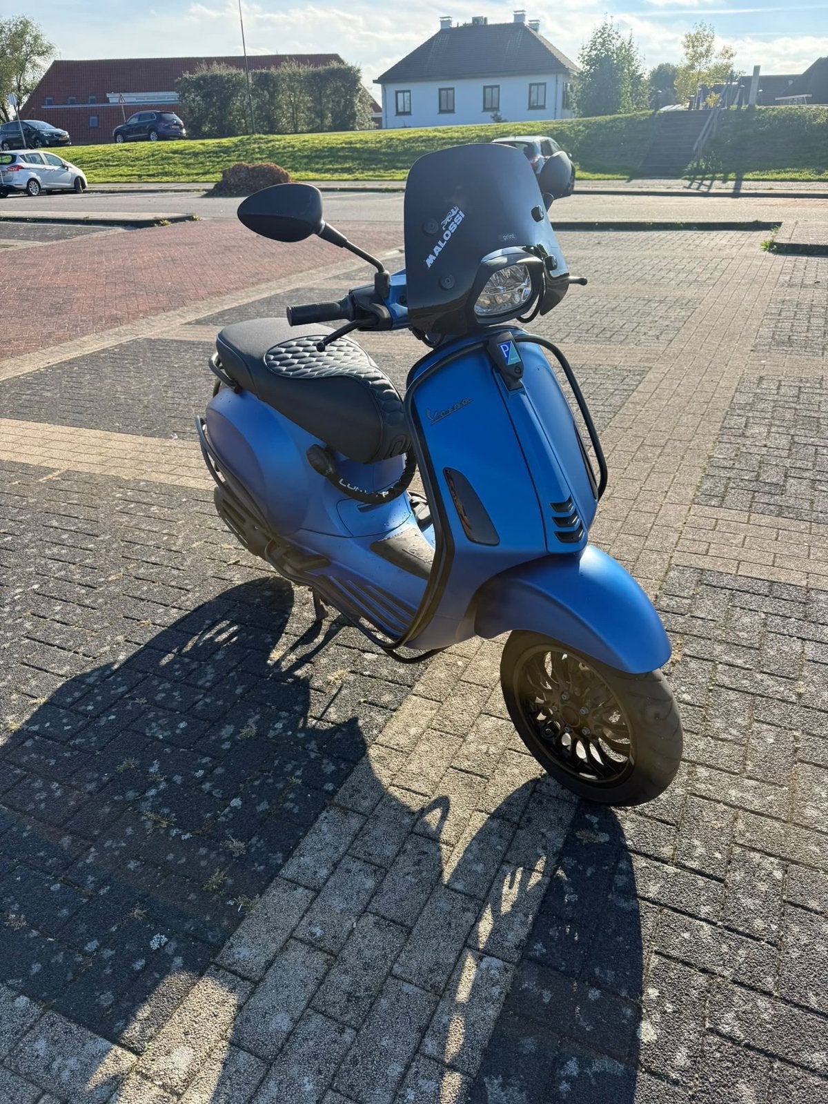 Vespa Sprint - Mat Blauw, Fietsen en Brommers, Ophalen, Gebruikt, Maximaal 45 km/u, Vespa S