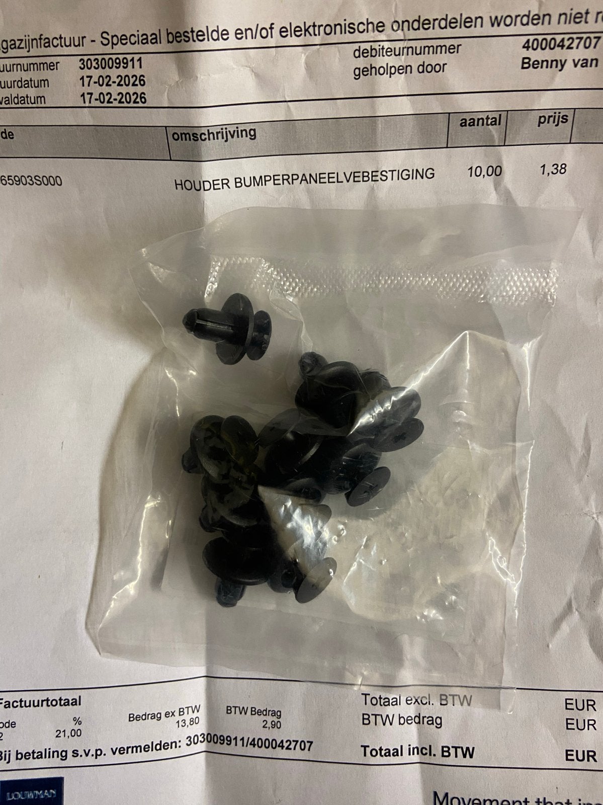 Bumperpaneelbevestiging Clips - Nieuw (10 stuks), Ophalen of Verzenden, Nieuw, Universele onderdelen