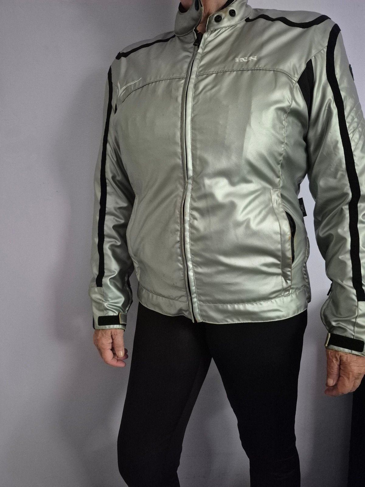 IXS Lady-Fashion Textiel Motorjas Zilver/Zwart, Motoren, Kleding | Motorkleding, Ophalen, Jas | textiel, IXS, Dames