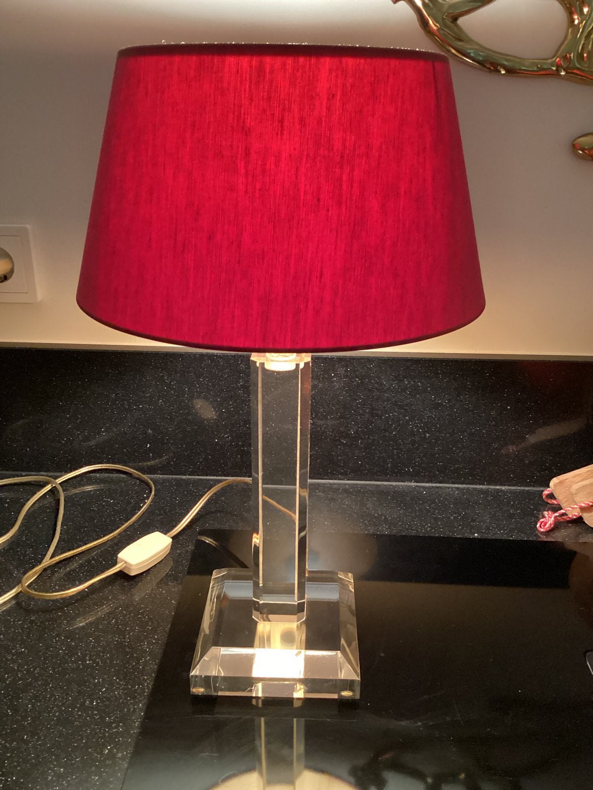 Perspex vintage lamp modern strak design Regency jaren ‘70, Ophalen of Verzenden, Zo goed als nieuw, Met kap, Design