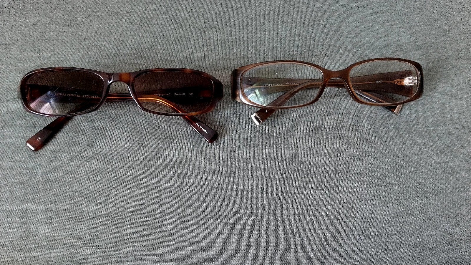 Twee Oliver Peoples brilmonturen - Schoon en onbeschadigd, Overige merken, Bruin, Ophalen of Verzenden, Zo goed als nieuw