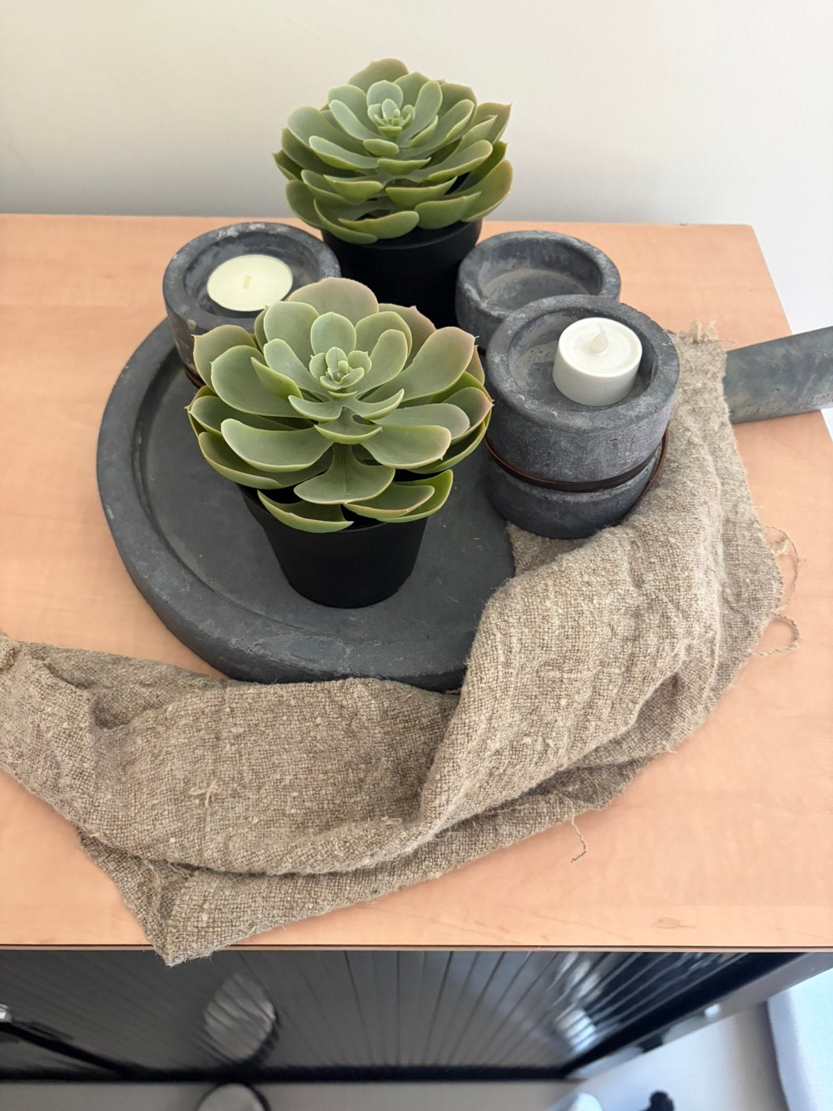 Brynxz dienblad met waxinelichthouders en plantjes, Ophalen, Brynxz, Waxinelichthouder, Zo goed als nieuw