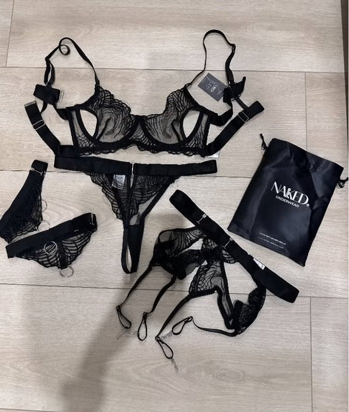 lingerie set sexy zwart nieuw, NA-KD, Ophalen of Verzenden, Zwart, Setje