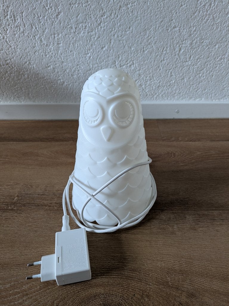 Ikea lamp uil, Kunststof, Wit, Ophalen of Verzenden, Zo goed als nieuw