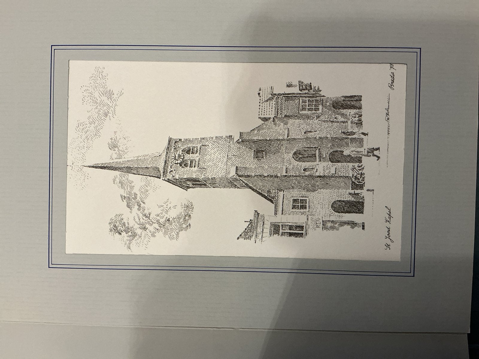 St. Joost Kapel Breda 1979 - Ets, Antiek en Kunst, Stadsgezicht, Ophalen of Verzenden, Gesigneerd, 1950 - 1999