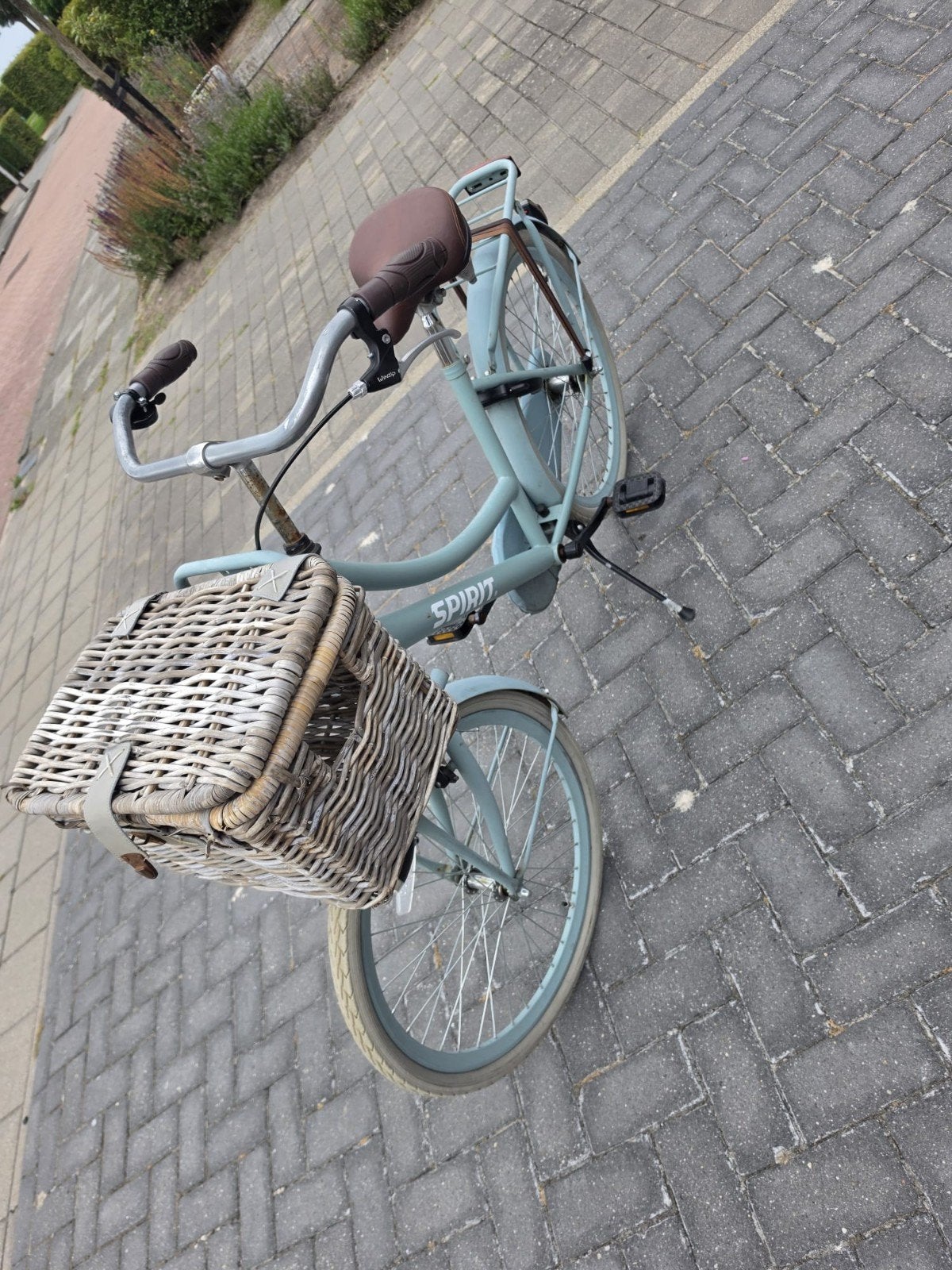Spirit 24 inch fiets blauw met fietsmand, Ophalen, Gebruikt, Spirit, Terugtraprem