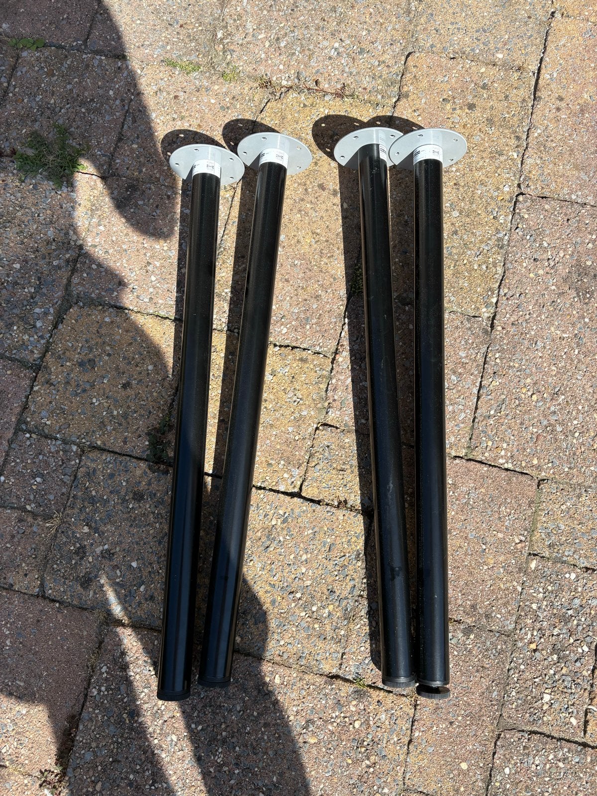 4x Zwarte metalen tafelpoten - ADILS 702.179.73, Ophalen, Gebruikt, Zwart, Metaal