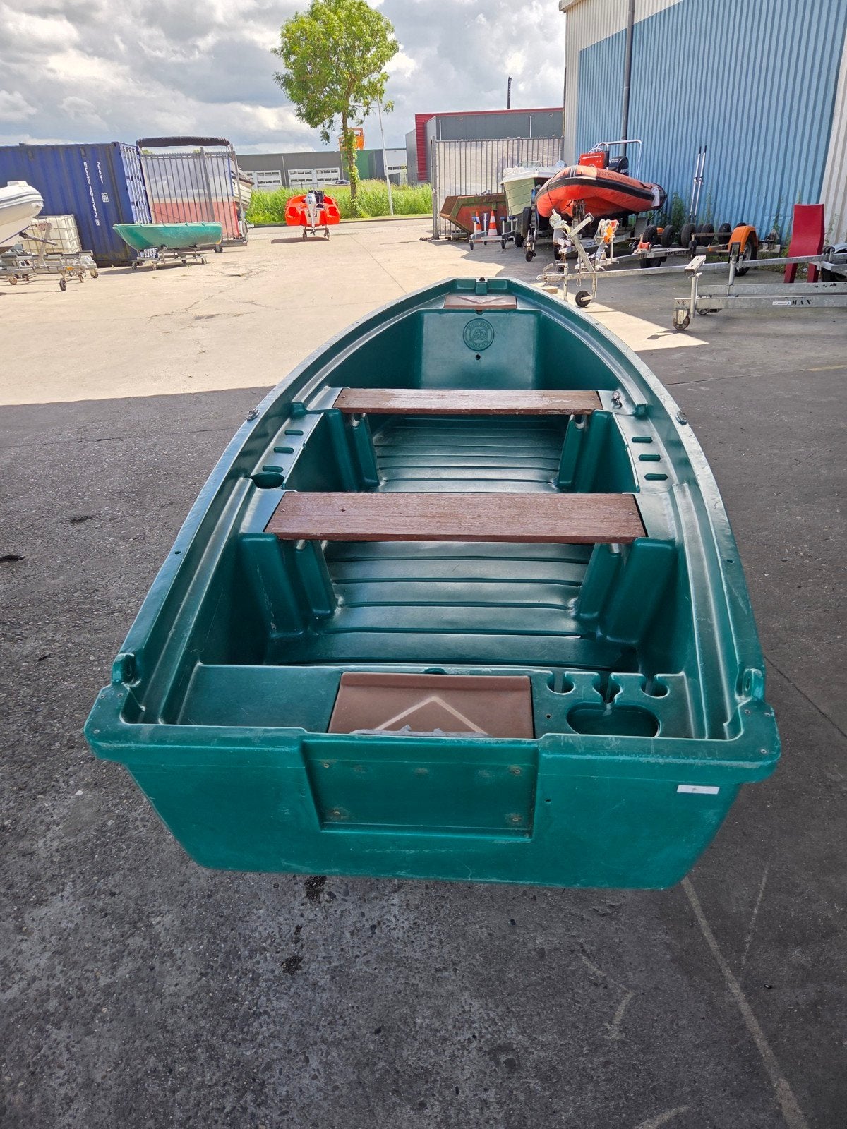 Robuuste groene roeiboot - Ideaal voor vissen of recreatie, Ophalen of Verzenden, Gebruikt