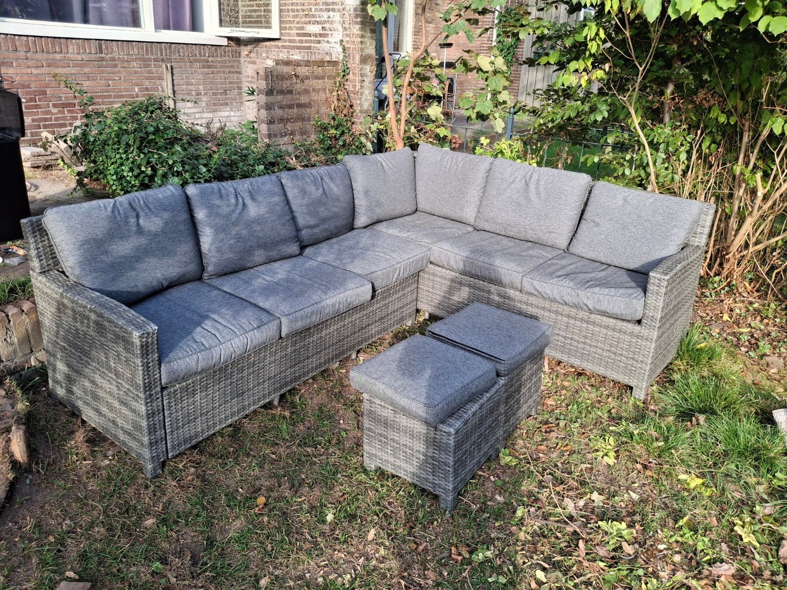 lounge set tuin, Tuin en Terras, Ophalen, 5 zitplaatsen, Kunststof, Gebruikt