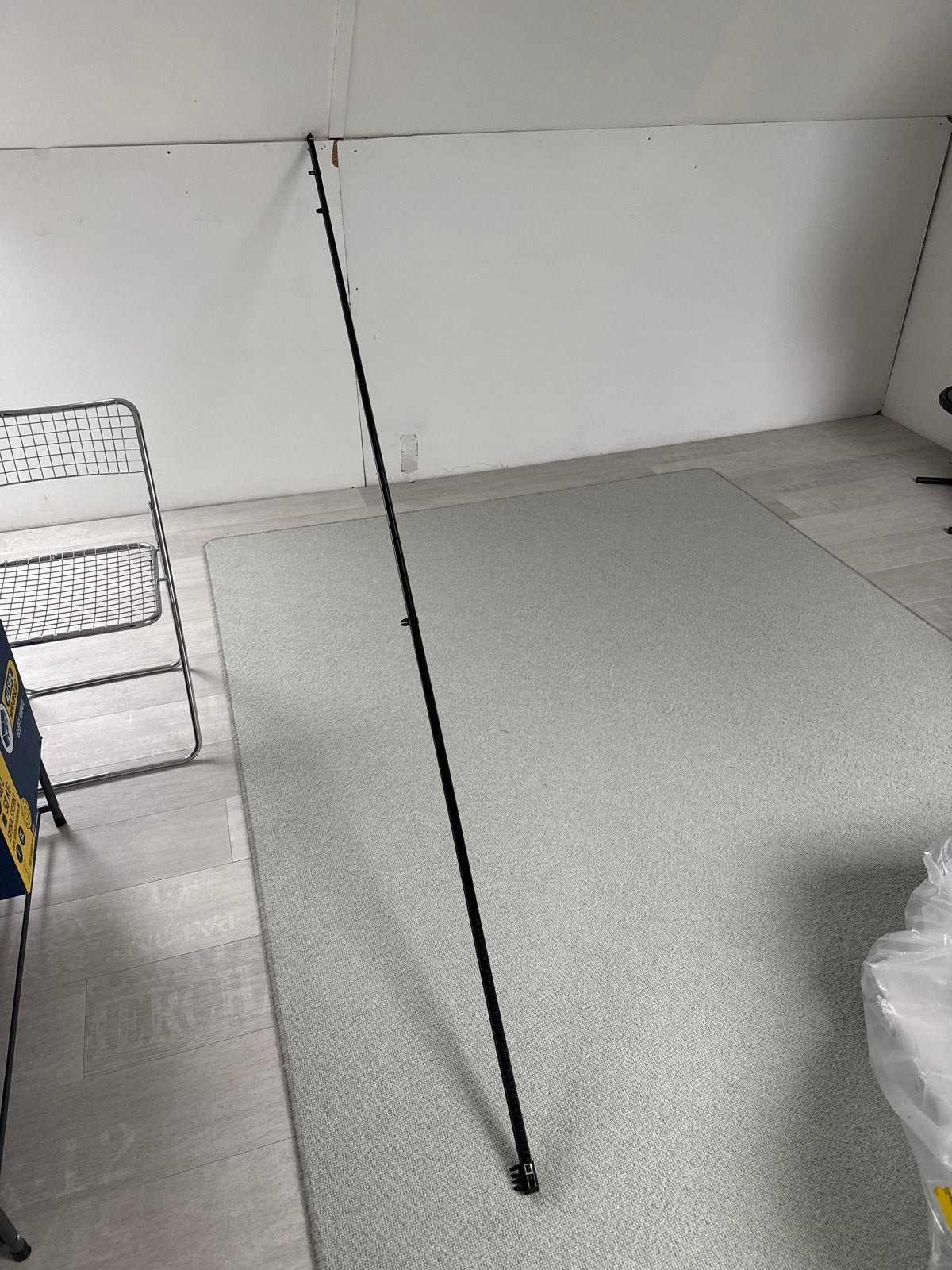 Zwarte U-rail gordijnroede 290 cm, Ophalen, Zwart, Metaal, Nieuw