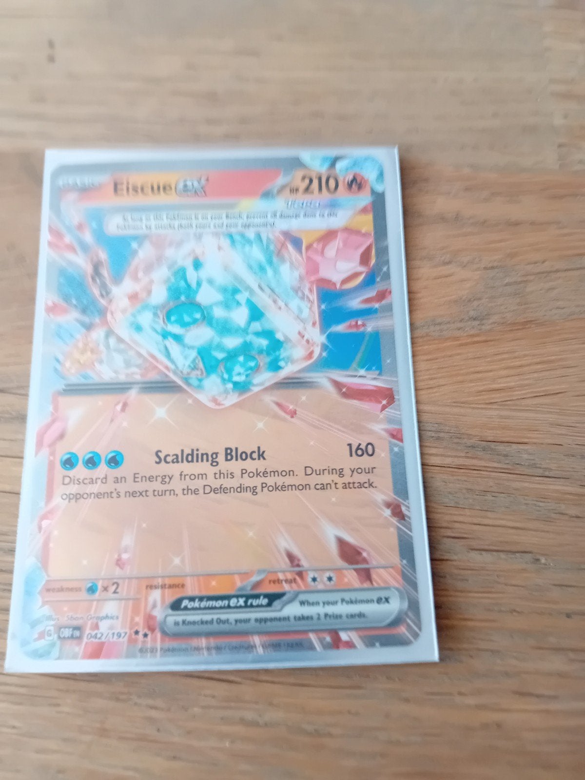Eiscue EX Pokémon kaart 042/197, Ophalen of Verzenden, Zo goed als nieuw, Losse kaart, Foil