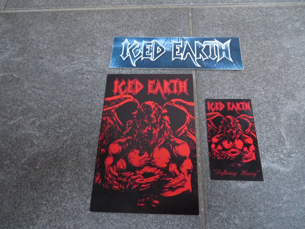 iced earth -  merchandise  kaarten sticker, Ophalen of Verzenden, Zo goed als nieuw, Foto of Kaart