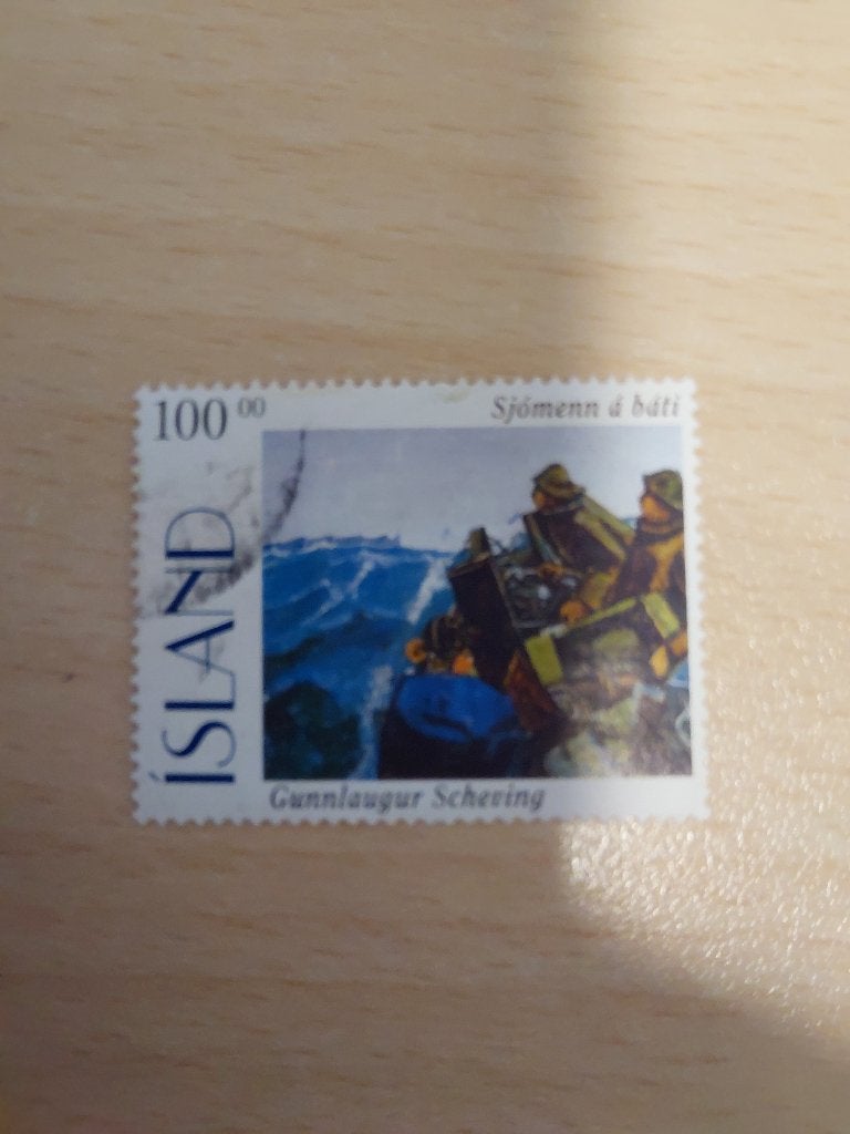 IJsland zeelieden op boot, Verzenden, IJsland, Gestempeld