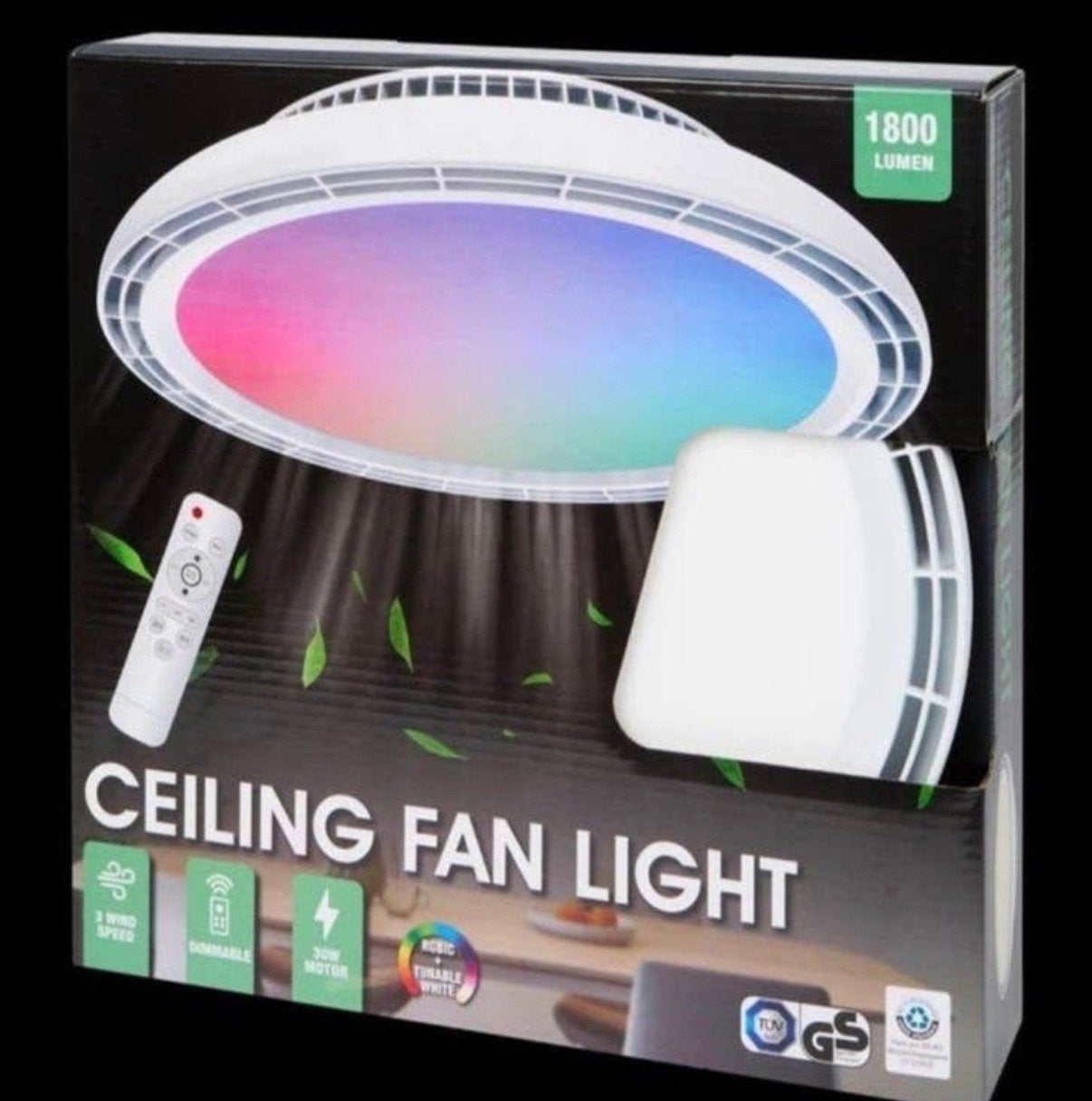 Plafondventilator met verlichting en afstandsbediening Actio, Wit, Overige merken, Ophalen of Verzenden, Zo goed als nieuw