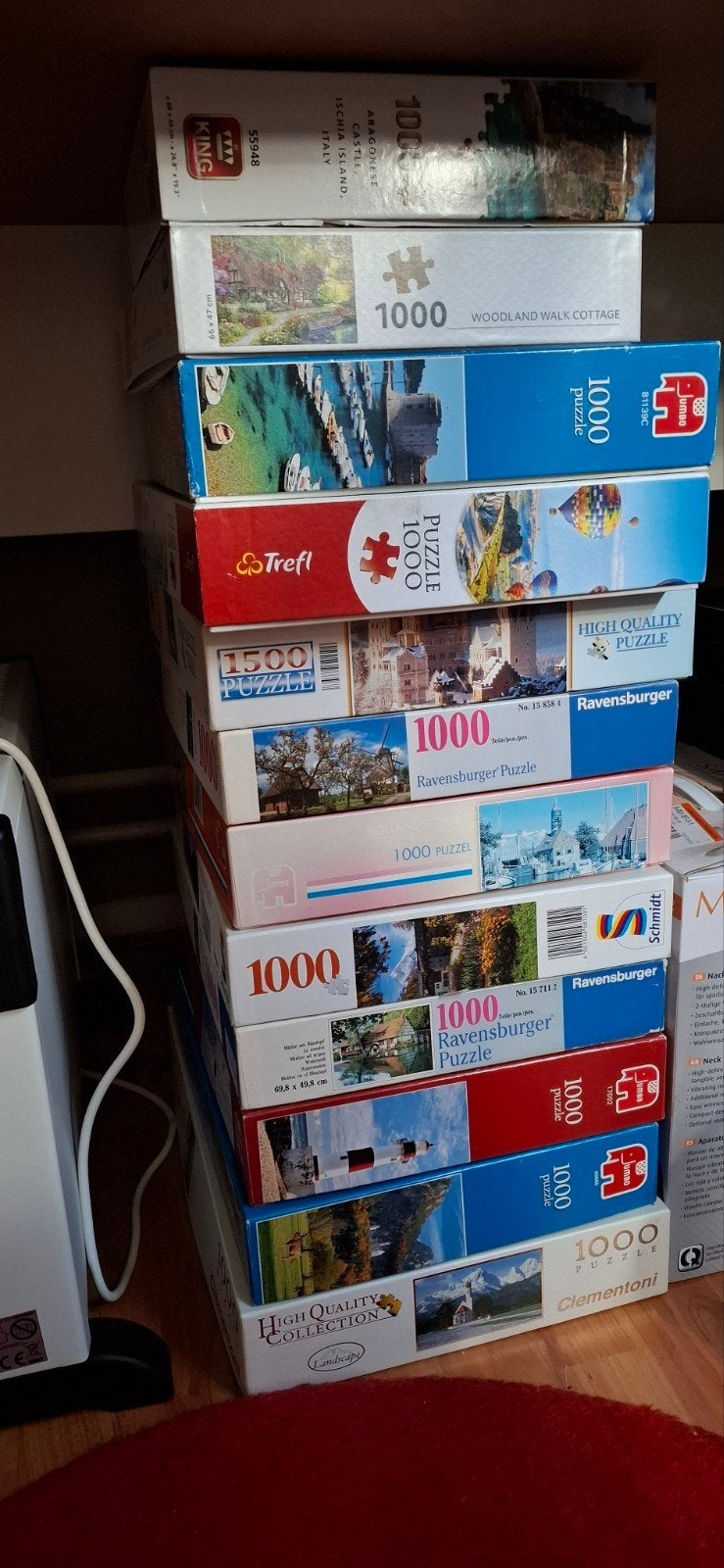 11x  1000 stukjes en 1 keer 1500 stukjes puzzels, Ophalen, 500 t/m 1500 stukjes, Zo goed als nieuw