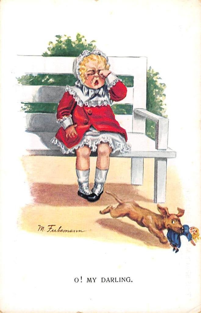 Fantasie O! Mij darling Illustrator M. Fuhrmann Vintage Kind, Ophalen of Verzenden, Voor 1920, Ongelopen, Kinderen