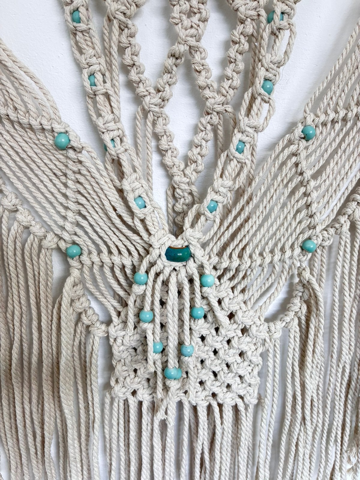 Wandhanger boho turquoise, Huis en Inrichting, Woonaccessoires | Wanddecoraties, Ophalen, Zo goed als nieuw