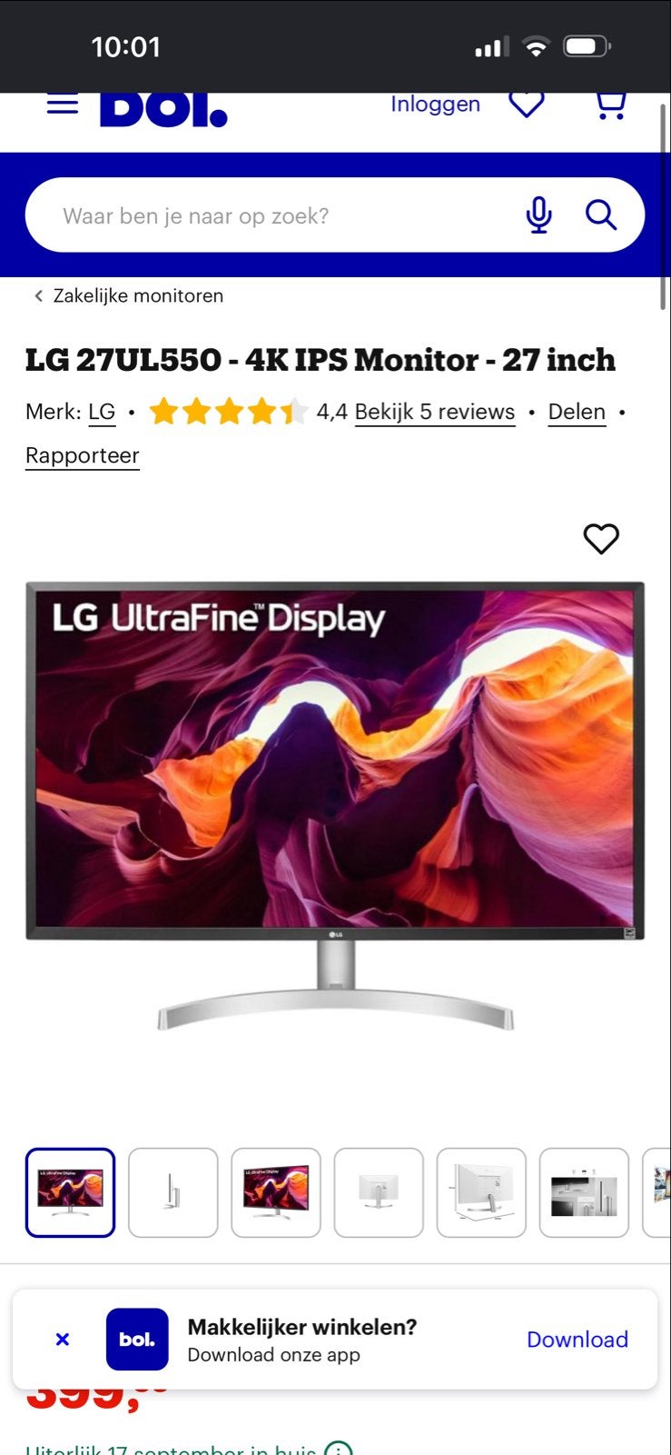 LG 27UL550-W 27 inch 4K IPS Monitor, Computers en Software, Monitoren, Gaming, IPS, Kantelbaar, Ophalen of Verzenden