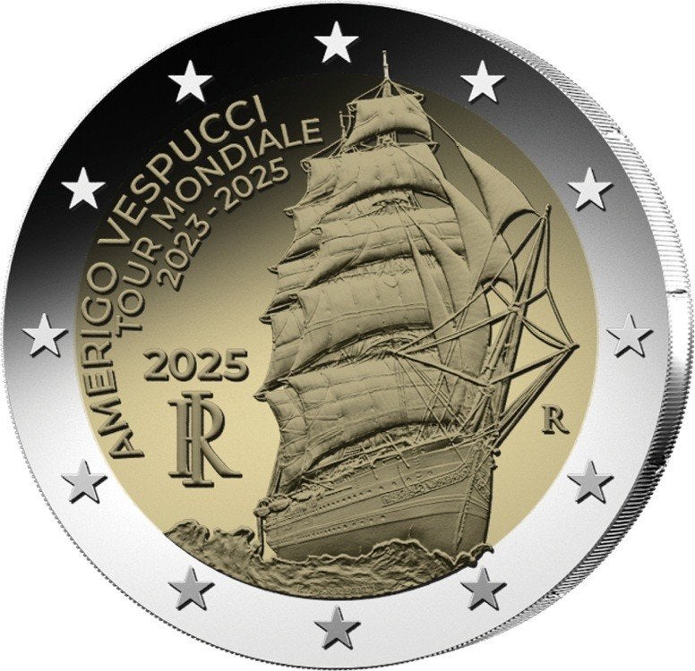 2 Euro Italie 2025 - Amerigo Vespucci - UNC, Verzenden, Italië, 2 euro, Losse munt