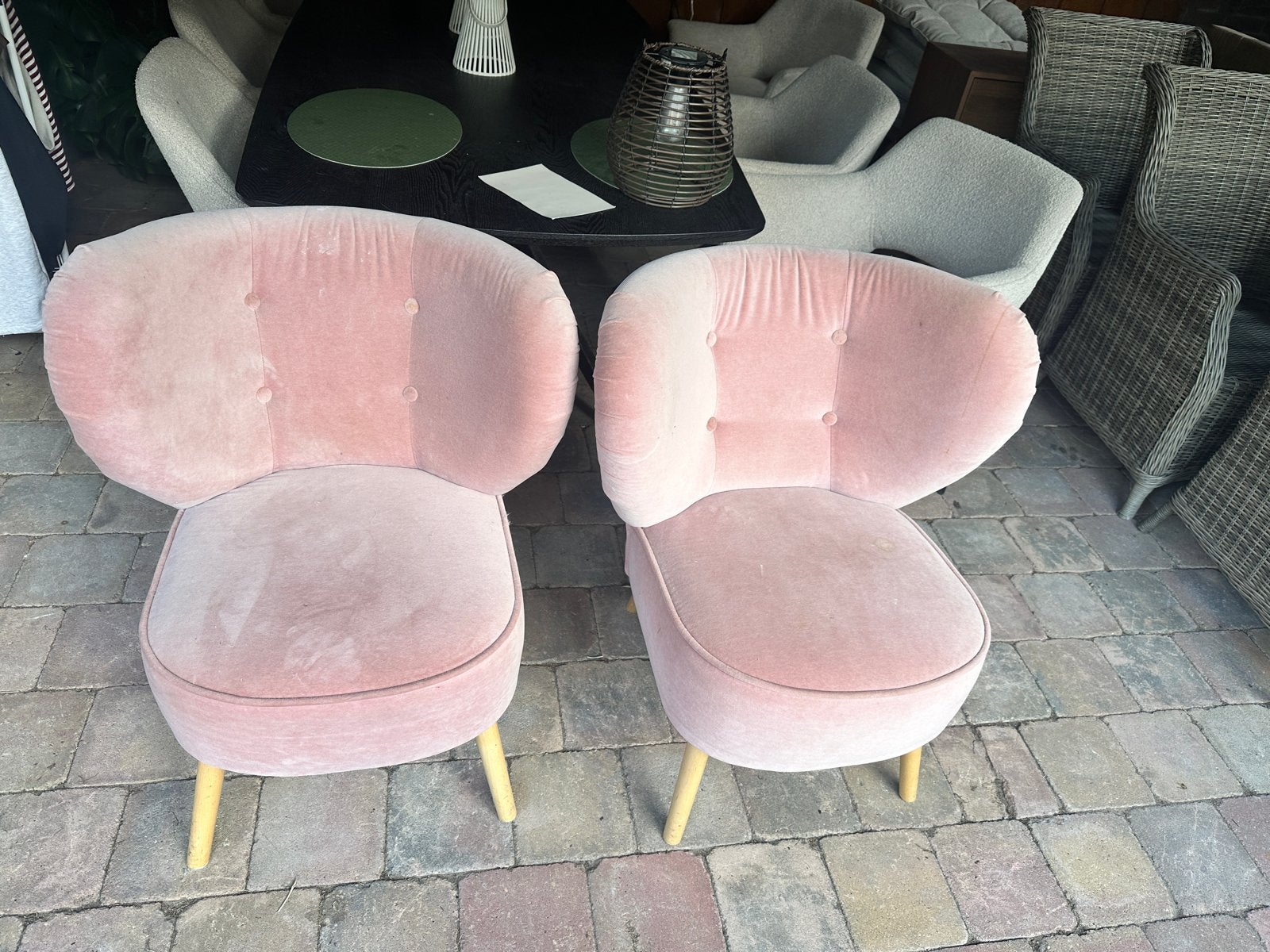 2 roze IKEA stoelen, Ophalen, Gebruikt, Twee, Overige kleuren