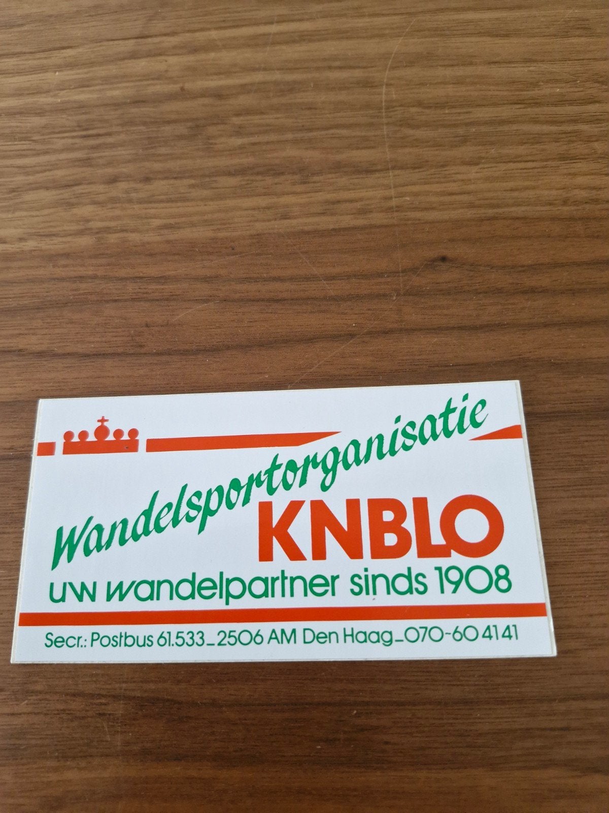 10179 Vintage KNBLO Wandelsportorganisatie Sticker, Ophalen of Verzenden, Nieuw, Overige typen